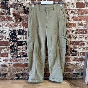 American Eagle Barrel Jeans Green Stretch High Rise 4 Short Baggy 30x25.5"